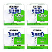 Rust-Oleum Specialty Tub and Tile Refinishing Kit, Gloss White, Quart, 4 Kits/Carton (384165)
