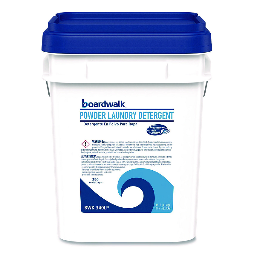 Boardwalk Laundry Detergent Powder, Low Foam, Crisp Clean Scent, 18 lb Pail (BWK340LP)