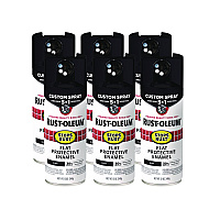 Rust-Oleum Stops Rust 5-in-1 Spray Paint, Flat Black, 12 oz Aerosol Can, 6/Carton (376855)