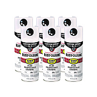 Rust-Oleum Stops Rust 5-in-1 Spray Paint, Flat White, 12 oz Aerosol Can, 6/Carton (376856)