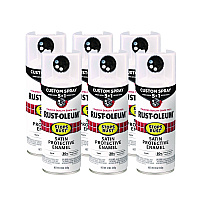 Rust-Oleum Stops Rust 5-in-1 Spray Paint, Satin White, 12 oz Aerosol Can, 6/Carton (376870)
