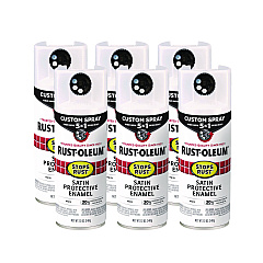 Rust-Oleum Stops Rust 5-in-1 Spray Paint, Satin White, 12 oz Aerosol Can, 6/Carton (376870)
