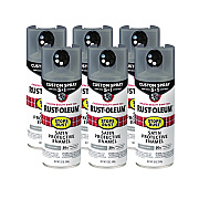 Rust-Oleum Stops Rust 5-in-1 Spray Paint, Satin Coastal Gray, 12 oz Aerosol Can, 6/Carton (376872)