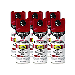 Rust-Oleum Stops Rust 5-in-1 Spray Paint, Gloss Regal Red, 12 oz Aerosol Can, 6/Carton (376895)