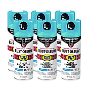 Rust-Oleum Stops Rust 5-in-1 Spray Paint, Gloss Maui Blue, 12 oz Aerosol Can, 6/Carton (376907)