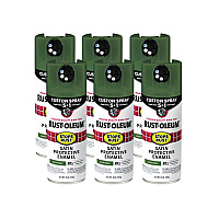 Rust-Oleum Stops Rust 5-in-1 Spray Paint, Satin Earthy Green, 12 oz Aerosol Can, 6/Carton (383421)