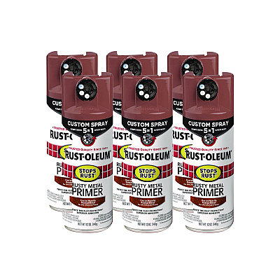Rust-Oleum Stops Rust 5-in-1 Spray Paint, Rusty Metal, 12 oz Aerosol Can, 6/Carton (384755)