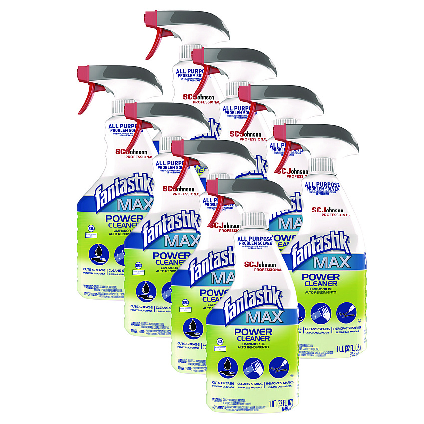 Fantastik Max Power Cleaner, Pleasant Scent, 32 oz Spray Bottle, 8/Carton (SJN323563)