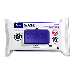 Sani Professional Super Sani-Cloth Germicidal Disposable Wipes, Large, 1-Ply, 8.2 x 9.8, Unscented, White, 80/Pack (PDIA22480)