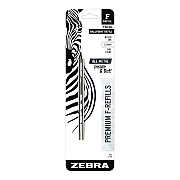 Zebra F-Series Ballpoint Stainless Steel Pen Refill, Fine 0.8 mm Conical Tip, Black Ink, 2/Pack (ZEB89112)