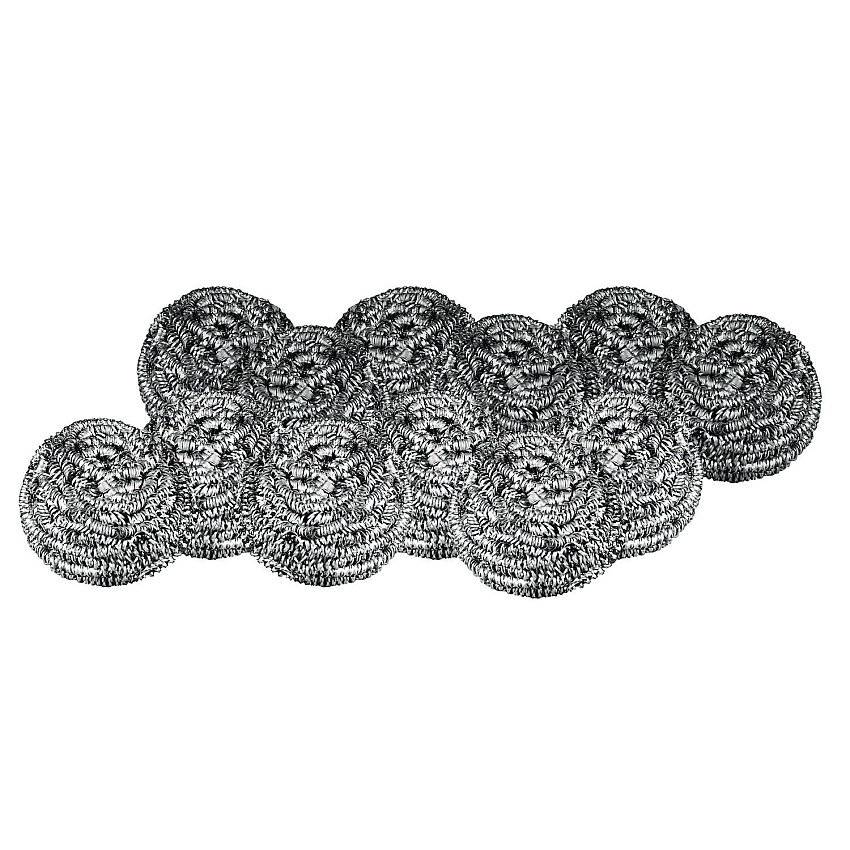 Boardwalk Stainless Steel Scrubber, Medium Size, Steel Gray, 72/Carton (BWK35)