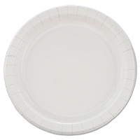 Solo Bare Eco-Forward Clay-Coated Paper Dinnerware, ProPlanet Seal, Plate, 8.5" dia, White, 125/Pack, 4 Packs/Carton (SCCMP9BR2054)