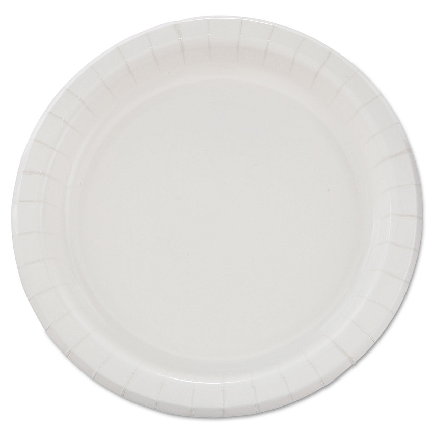 Solo Bare Eco-Forward Clay-Coated Paper Dinnerware, ProPlanet Seal, Plate, 8.5" dia, White, 125/Pack, 4 Packs/Carton (SCCMP9BR2054)