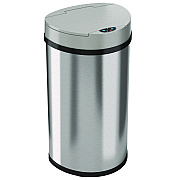 HLS Commercial Sensor Trash Can, Half-Round Cylinder, 13 gal, Plastic/Stainless Steel, Silver (HLMHLS13HX)