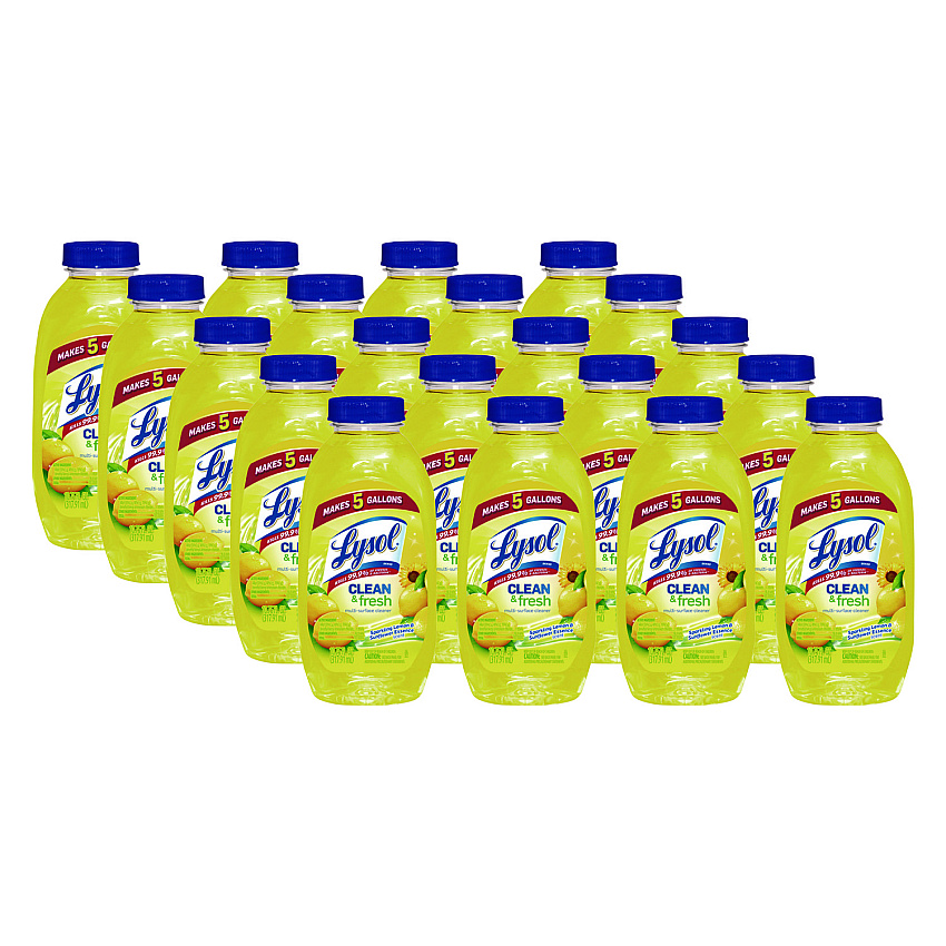 LYSOL Clean and Fresh Multi-Surface Disinfectant Cleaner, Sparkling Lemon and Sunflower Essence, 10.75 oz Bottle, 20/Carton (RAC93805CT)
