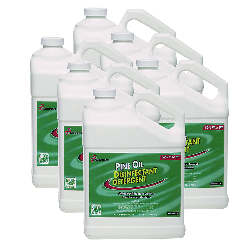 AbilityOne 6840005843129, SKILCRAFT Pine Oil Disinfectant Detergent, 1 gal, 6/Carton