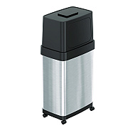HLS Commercial Dual Push Door Trash Can, 18 gal, Stainless Steel, Silver/Black (HLMHLS18DPO)