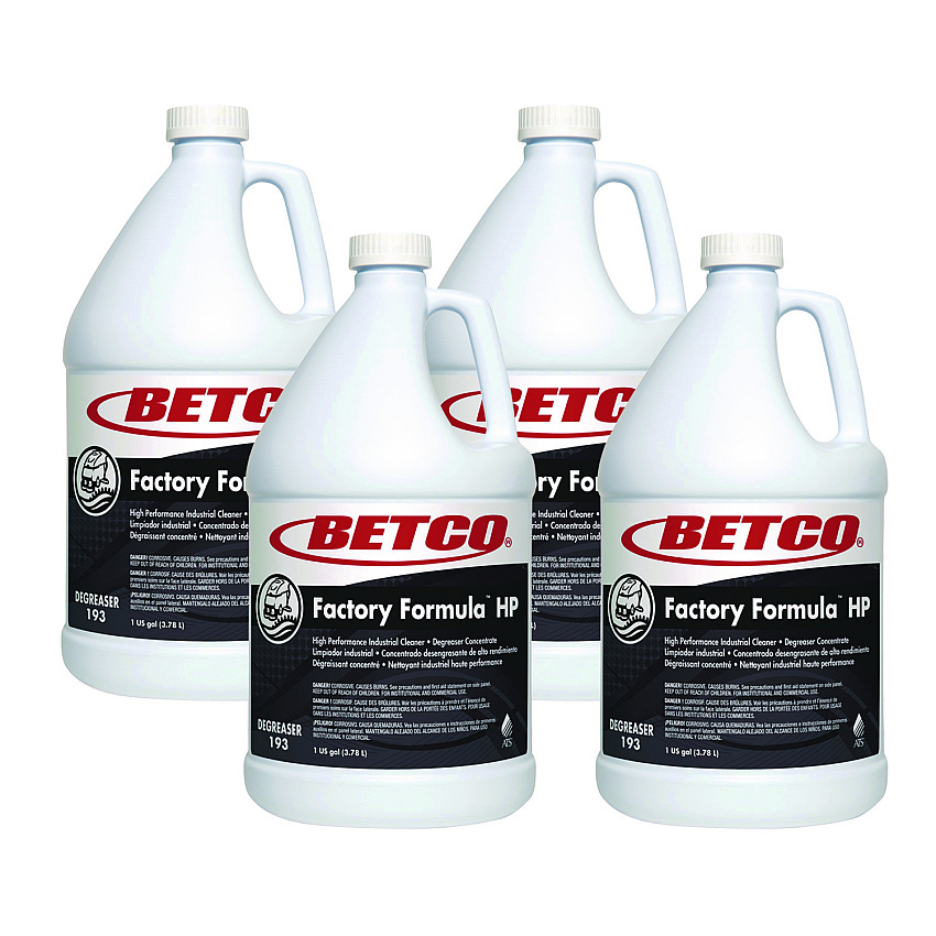 Betco Factory Formula HP Cleaner Degreaser, 1 gal Bottle, 4/Carton (BET1930400)