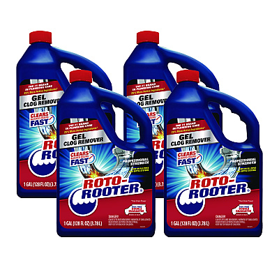 ROTO-ROOTER Gel Clog Remover, 1 gal Bottle, 4/Carton (RST351399)