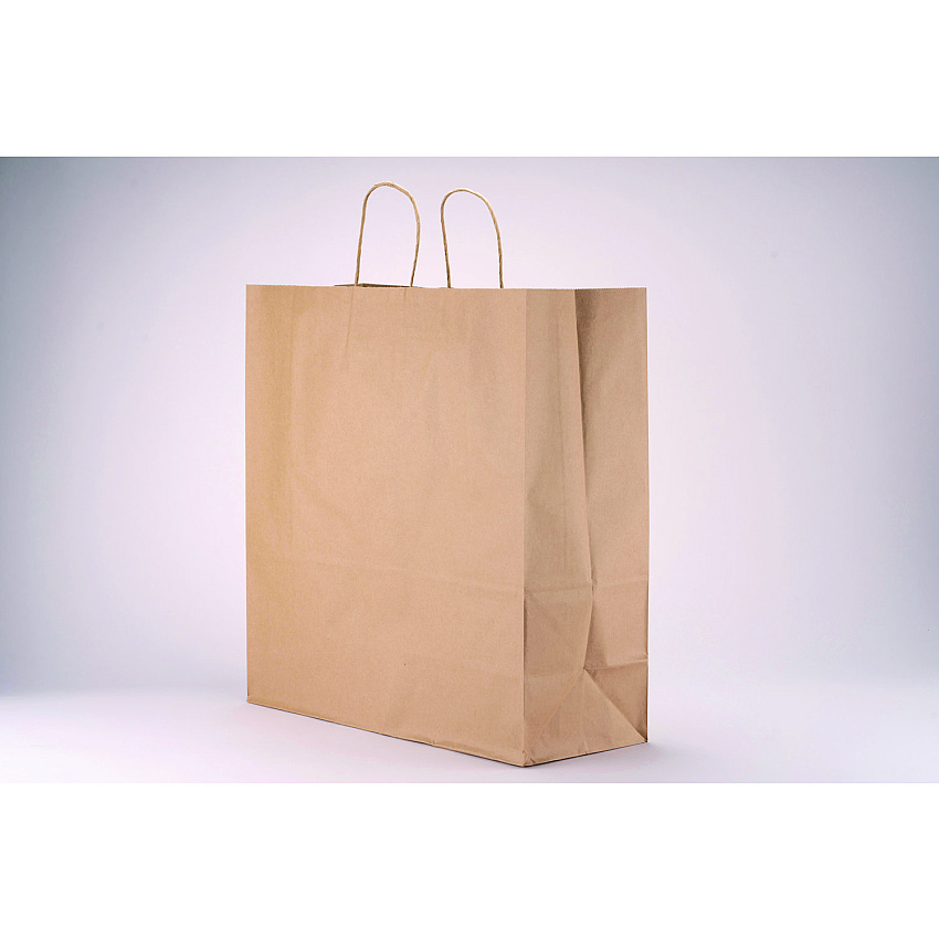 Kari-Out Kraft Paper Bags, Natural Twisted-Paper Handles, 18" x 7" x 18.5", Brown Kraft, 200/Bundle (KOT1200180)