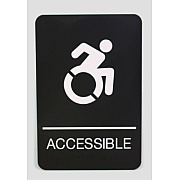 Headline Sign ADA Sign, Accessible, 6 x 9, Black Face, White Graphics (USS7787)