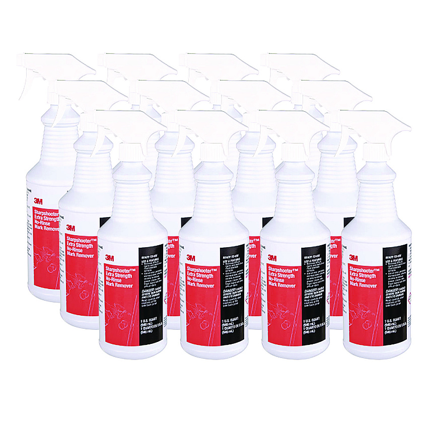 3M Sharpshooter Extra Strength No-Rinse Mark Remover, 1 qt Spray Bottle, 12/Carton (MMM16861)