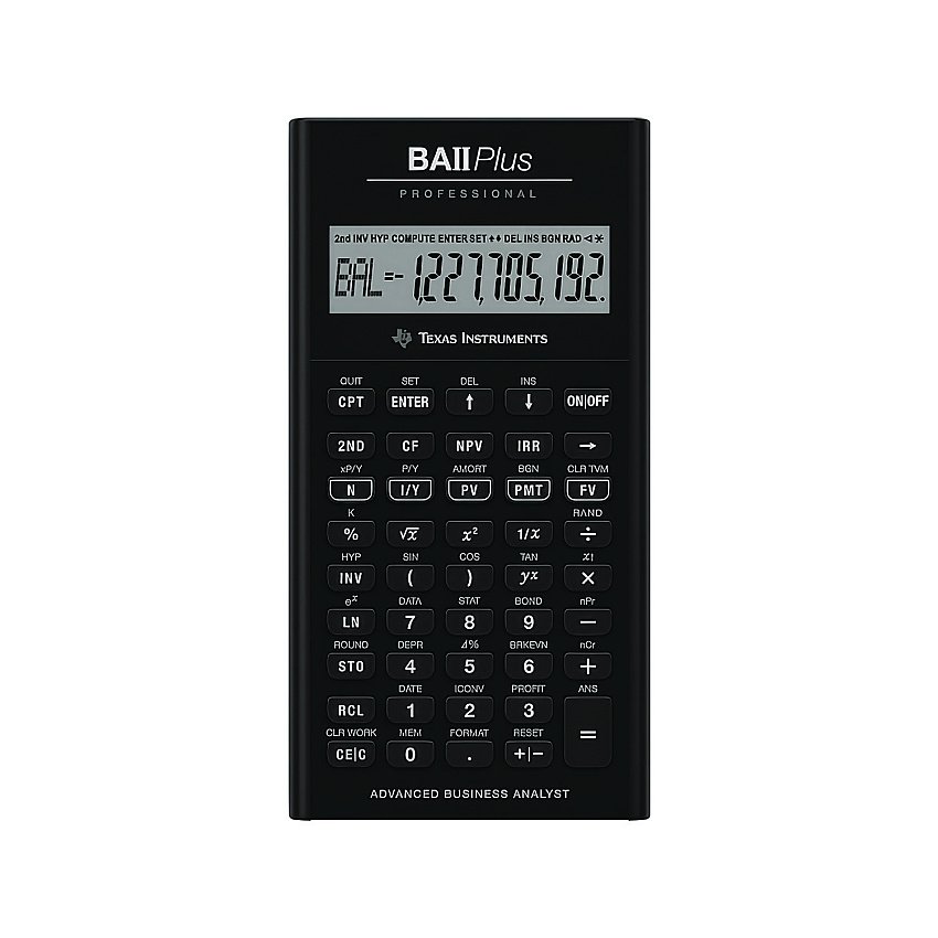 Texas Instruments BAIIPlus PRO Financial Calculator, 10-Digit LCD
