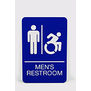 Headline Sign ADA Sign, Men's Restroom, 6 x 9, Blue Face, White Graphics (USS7774)