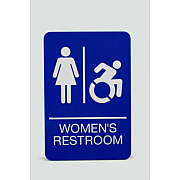 Headline Sign ADA Sign, Women's Restroom, 6 x 9, Blue Face, White Graphics (USS7777)