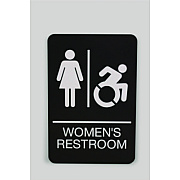 Headline Sign ADA Sign, Women's Restroom, 6 x 9, Black Face, White Graphics (USS7778)