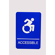 Headline Sign ADA Sign, Accessible, 6 x 9, Blue Face, White Graphics (USS7786)