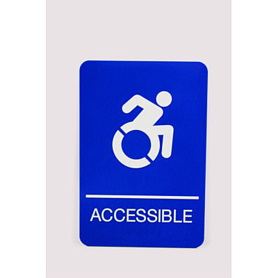 Headline Sign ADA Sign, Accessible, 6 x 9, Blue Face, White Graphics (USS7786)
