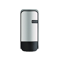 SOAP2O Wall-Mounted Dispenser, 5" x 5" x 11", Black/Faux Stainless Steel (SZO2100BS13SPEA)