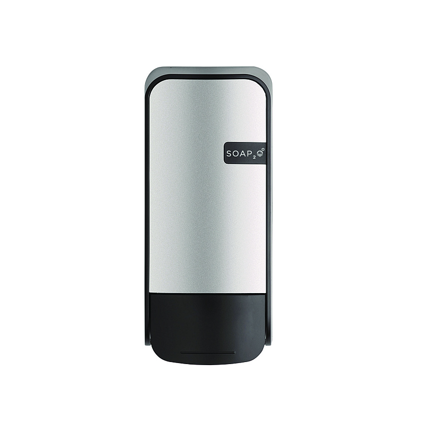 SOAP2O Wall Mounted Dispensers, 1,000 mL, 5 x 5 x 11, Black/Faux Stainless Steel, 12/Carton (SZO2100BS13SPR)