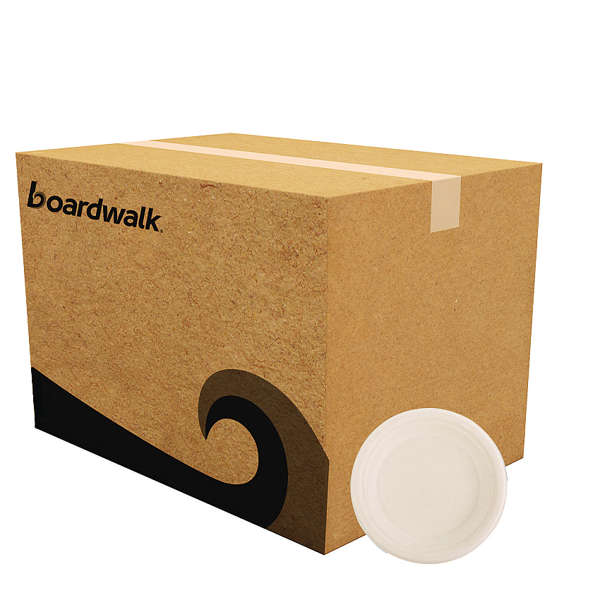 Boardwalk Bagasse PFAS-Free Dinnerware, Plate, 6" dia, Tan, 1,000/Carton (BWKPLATEWF6NPFA)