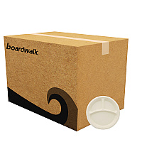 Boardwalk Bagasse PFAS-Free Dinnerware, 3-Compartment Plate, 10" dia, Tan, 500/Carton (BWKPLT3C10NPFA)