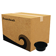 Boardwalk Souffle/Portion Cups, 1.5 oz, Polypropylene, Black, 2,500/Carton (BWKPRTN15BL)