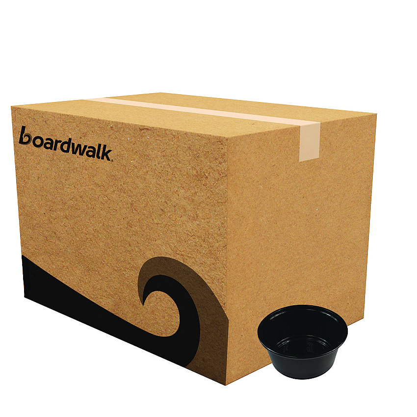 Boardwalk Souffle/Portion Cups, 3.25 oz, Polypropylene, Black, 2,500/Carton (BWKPRTN325BL)
