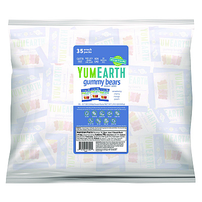 YumEarth Gummy Bears, Assorted Flavors, 0.7oz Bag, 35/Carton (GRR22002292)