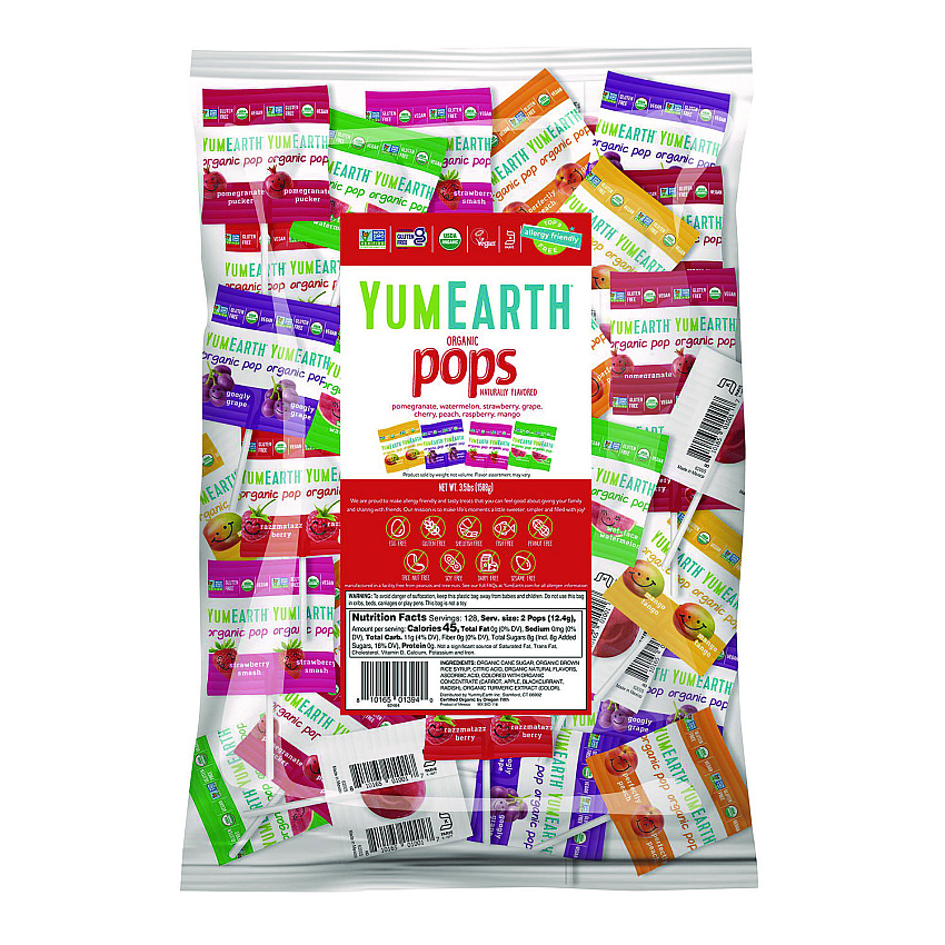 YumEarth Lollipops, Assorted Flavors, 3.5 lb Bag, 250 Pieces (GRR22002296)