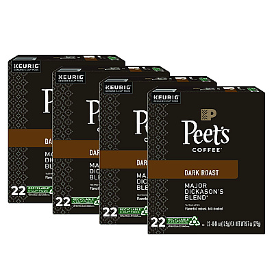 Peet's Coffee Major Dickason's Blend K-Cups, Regular, 88/Carton (GMT6547CT)