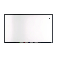 TRU RED Magnetic Steel Dry Erase Board, 36" x 60", White Surface, Black Aluminum Frame (TR61182)