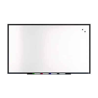 TRU RED Magnetic Steel Dry Erase Board, 36" x 60", White Surface, Black Aluminum Frame (TR61182)