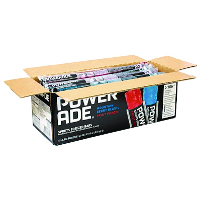 Powerade Sport Electrolytes Freezer Bars, Berry Blast, Fruit Punch, 5.5 oz, Bar, 45/Carton (GRR30700436)