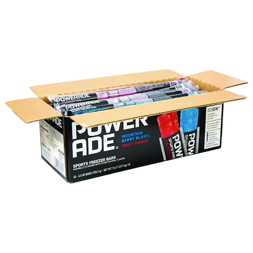 Powerade Sport Electrolytes Freezer Bars, Berry Blast, Fruit Punch, 5.5 oz, Bar, 45/Carton (GRR30700436)