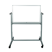 Luxor Mobile Magnetic Whiteboard, 36" x 24", White Surface, Silver Aluminum Frame (LXOMB3624WW)