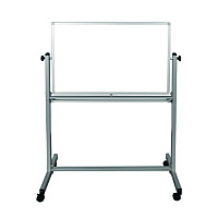 Luxor Mobile Magnetic Whiteboard, 36" x 24", White Surface, Silver Aluminum Frame (LXOMB3624WW)