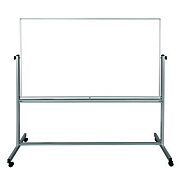 Luxor Mobile Magnetic Whiteboard, 72" x 40", White Surface, Silver Aluminum Frame (LXOMB7240WW)