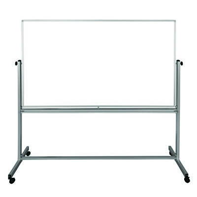 Luxor Mobile Magnetic Whiteboard, 72" x 40", White Surface, Silver Aluminum Frame (LXOMB7240WW)