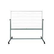 Luxor Mobile Music Staff Whiteboard, Dual-Sided Music Notation, 72" x 48", White Surface, Silver Aluminum Frame (LXOMB7248MM)